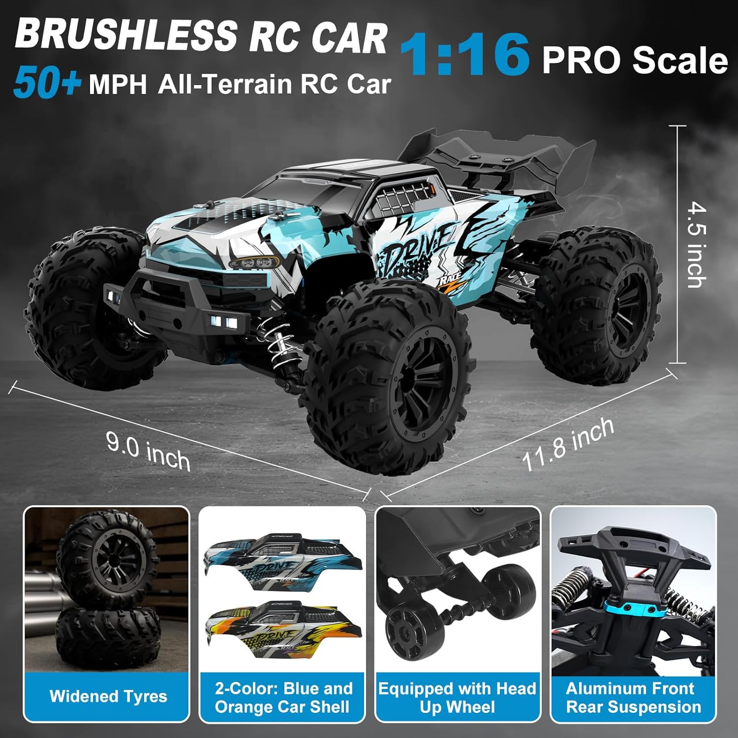 Brushless RC Monster Truck 1:1 - đánh giá và giá Rc Hobby Grade Monster Truck