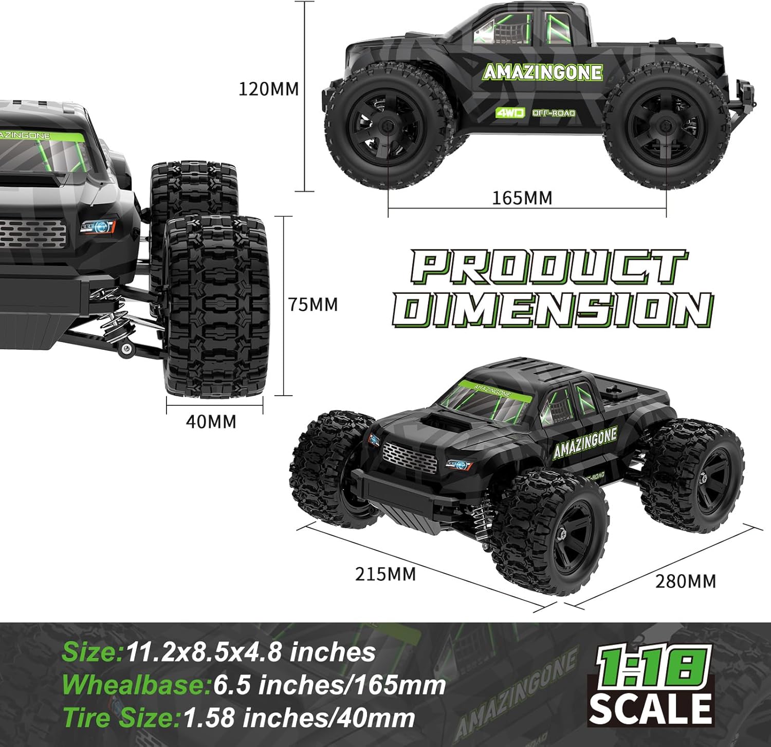 JT18W 1/18 Scale High Speed 35 - đánh giá và giá Rc Hobby Grade Monster Truck
